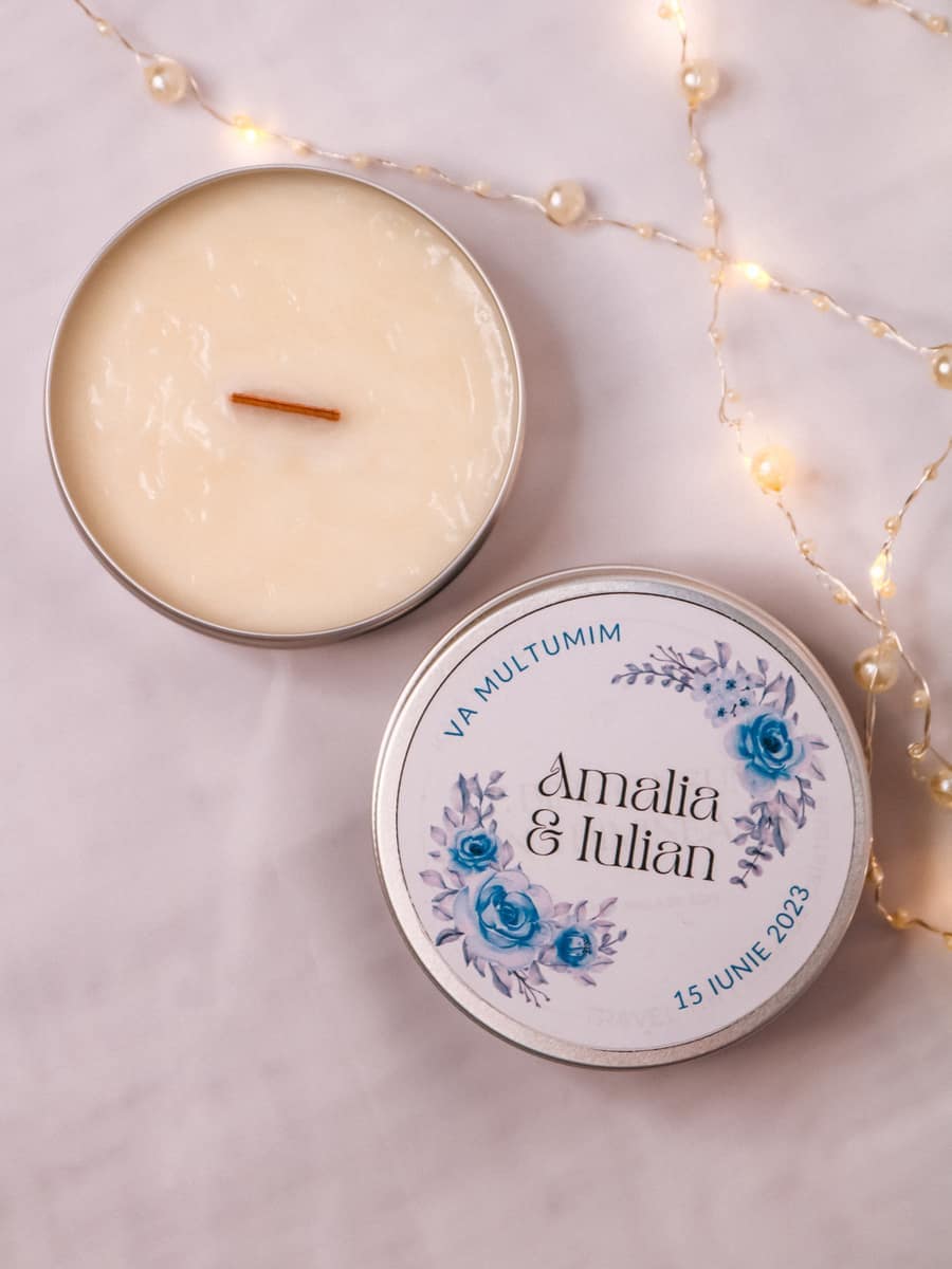 Marturii Nunta lumanare Cutiuta metalica 100g - imagine 18
